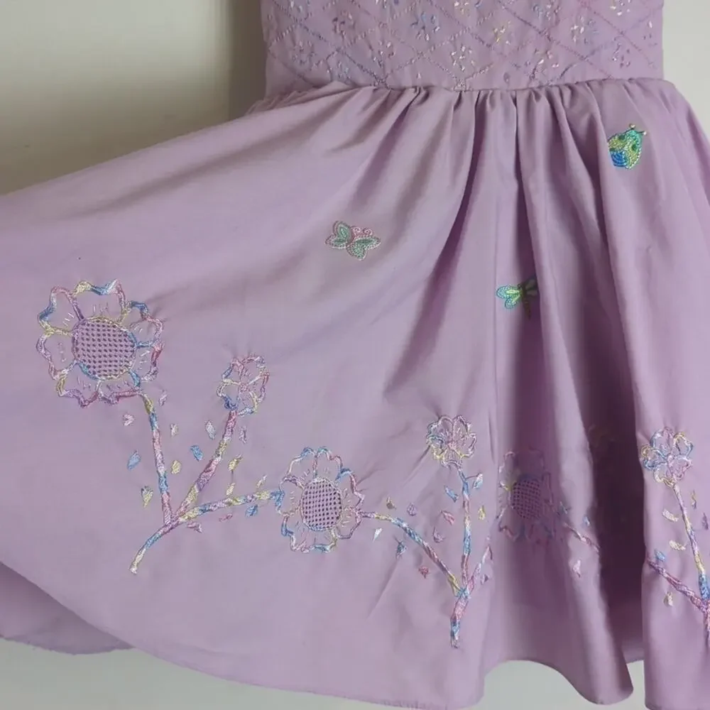 Whimsical Fit & Flare Dress Butterfly Ladybug Dragonfly Girls 8